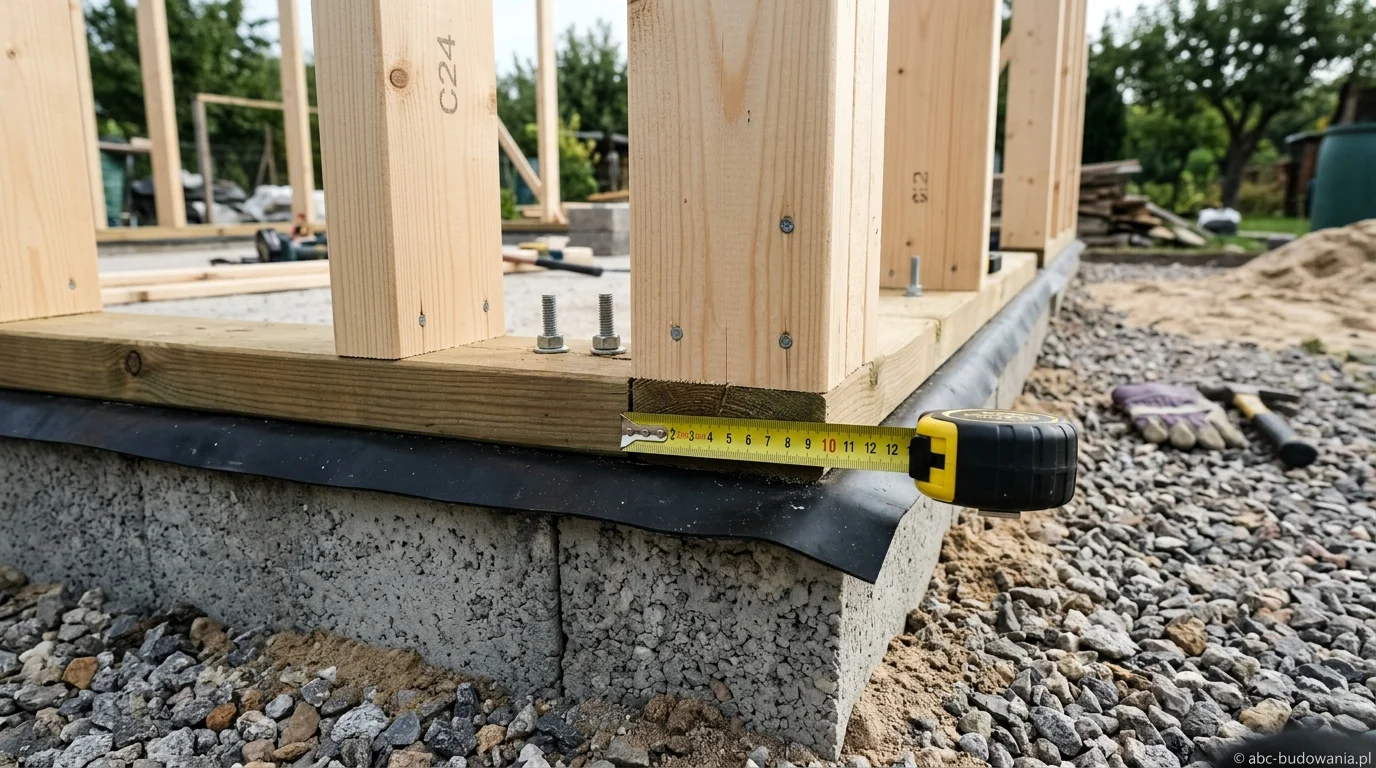 Pomiary i montaż podwaliny altany ROD na bloczkach betonowych z izolacją przeciwwilgociową