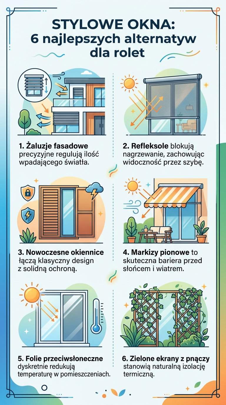 Infografika: Co zamiast rolet zewnętrznych? Ciekawe i modne opcje