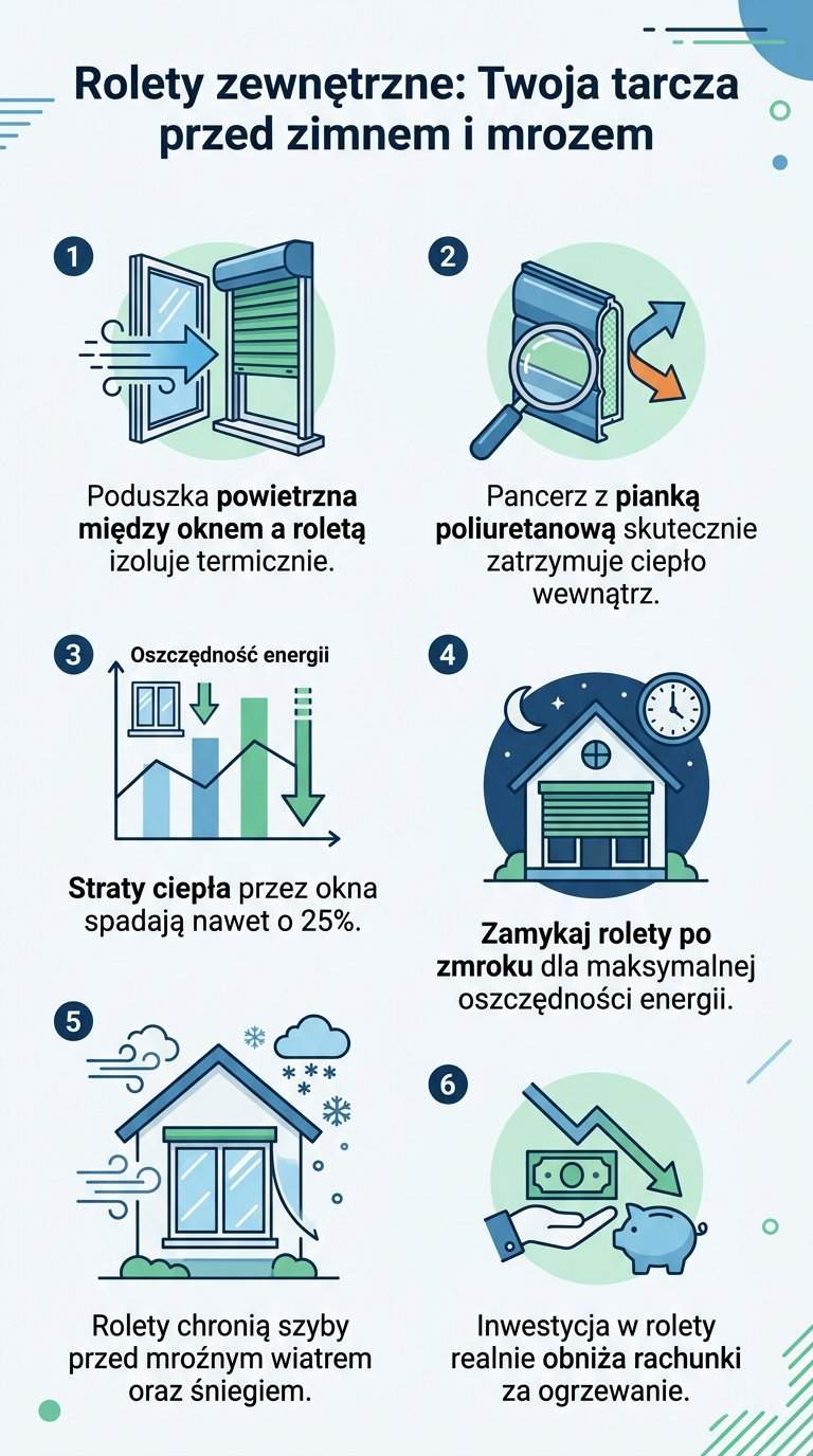 Infografika: Czy rolety zewnętrzne chronią przed zimnem - sprawdź