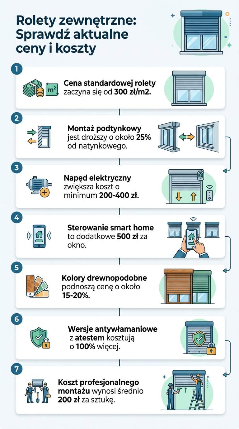 Infografika: Ile kosztują rolety zewnętrzne? Aktualne ceny