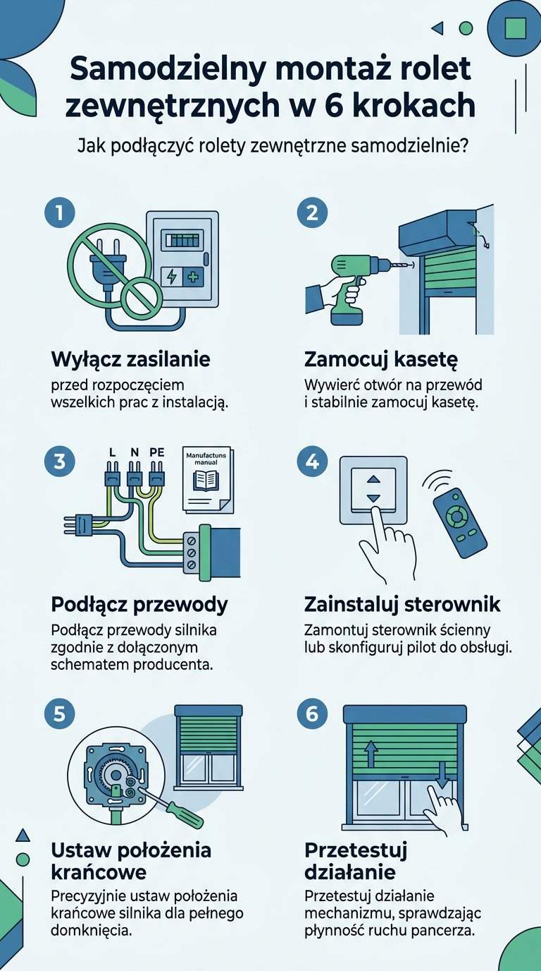 Infografika: Jak podłączyć rolety zewnętrzne samodzielnie?