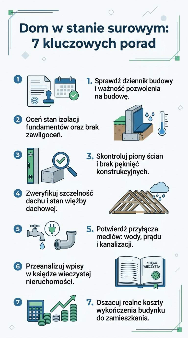 Infografika: Na co zwrócić uwagę przy zakupie domu w stanie surowym? Porady