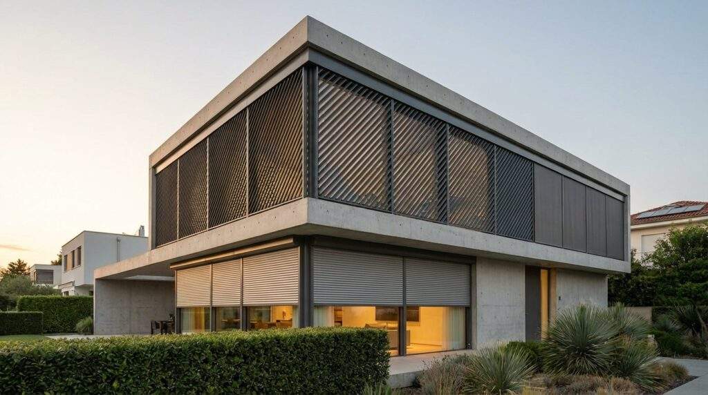 A wide-angle architectural hero shot of a modern