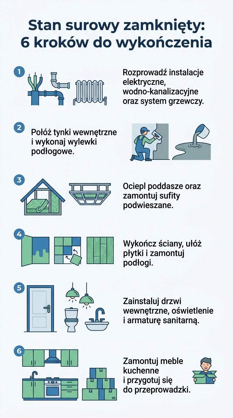 Infografika: Stan surowy zamknięty co dalej? Planujemy kolejne etapy