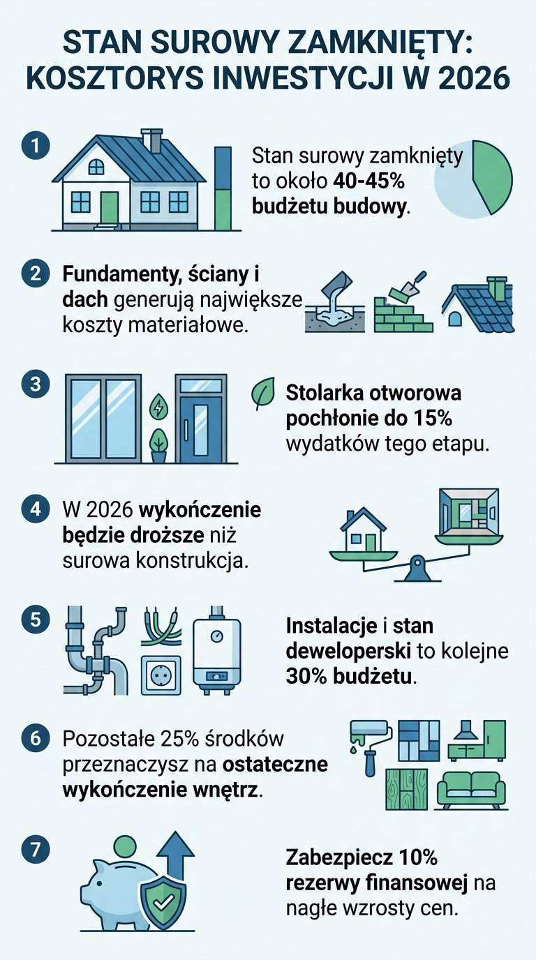 Infografika: Stan surowy zamknięty jaki to procent inwestycji w 2026?